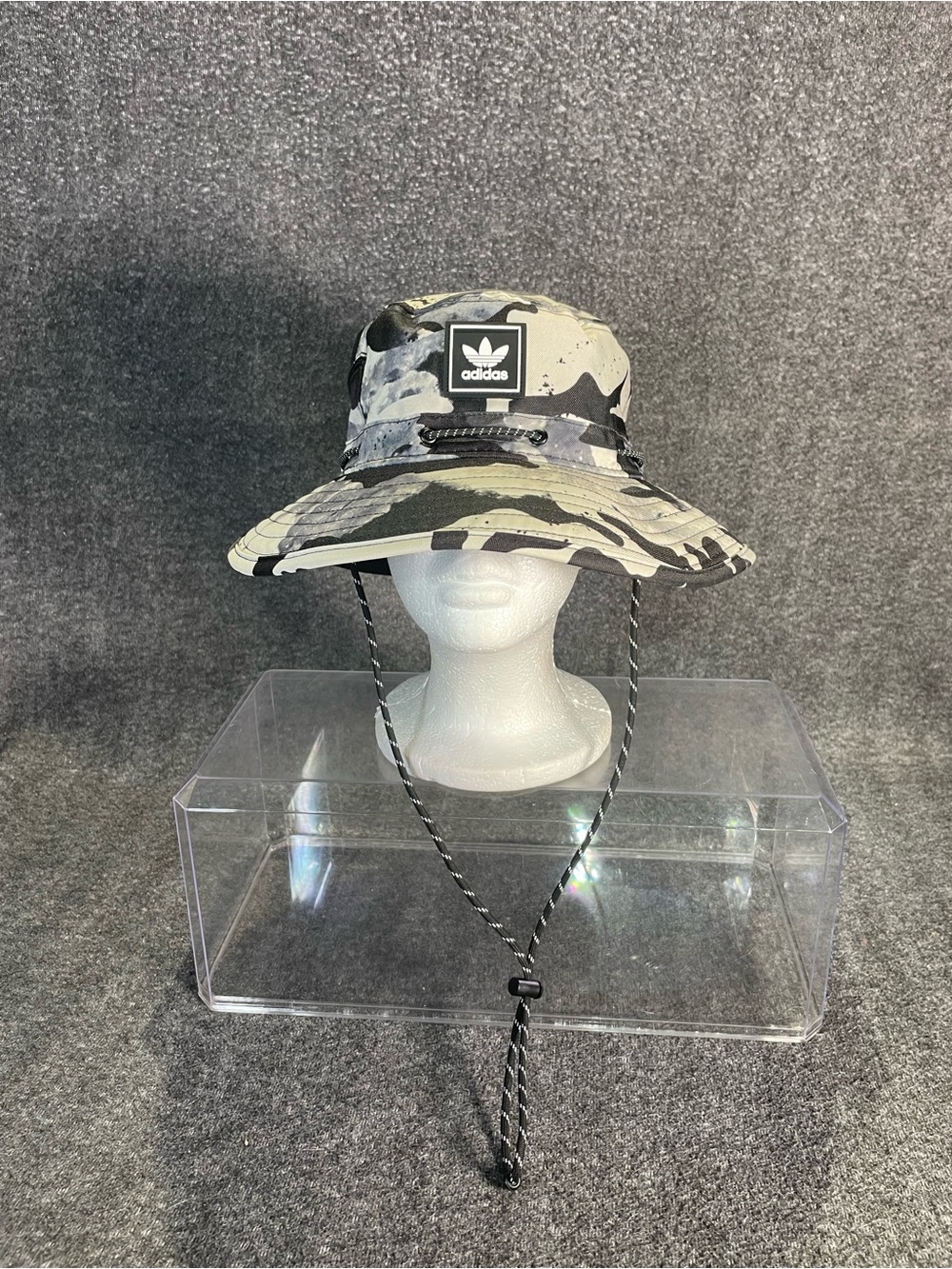 Adidas Unisex Black & White Camo Utility Boonie Bucket Hat One Size